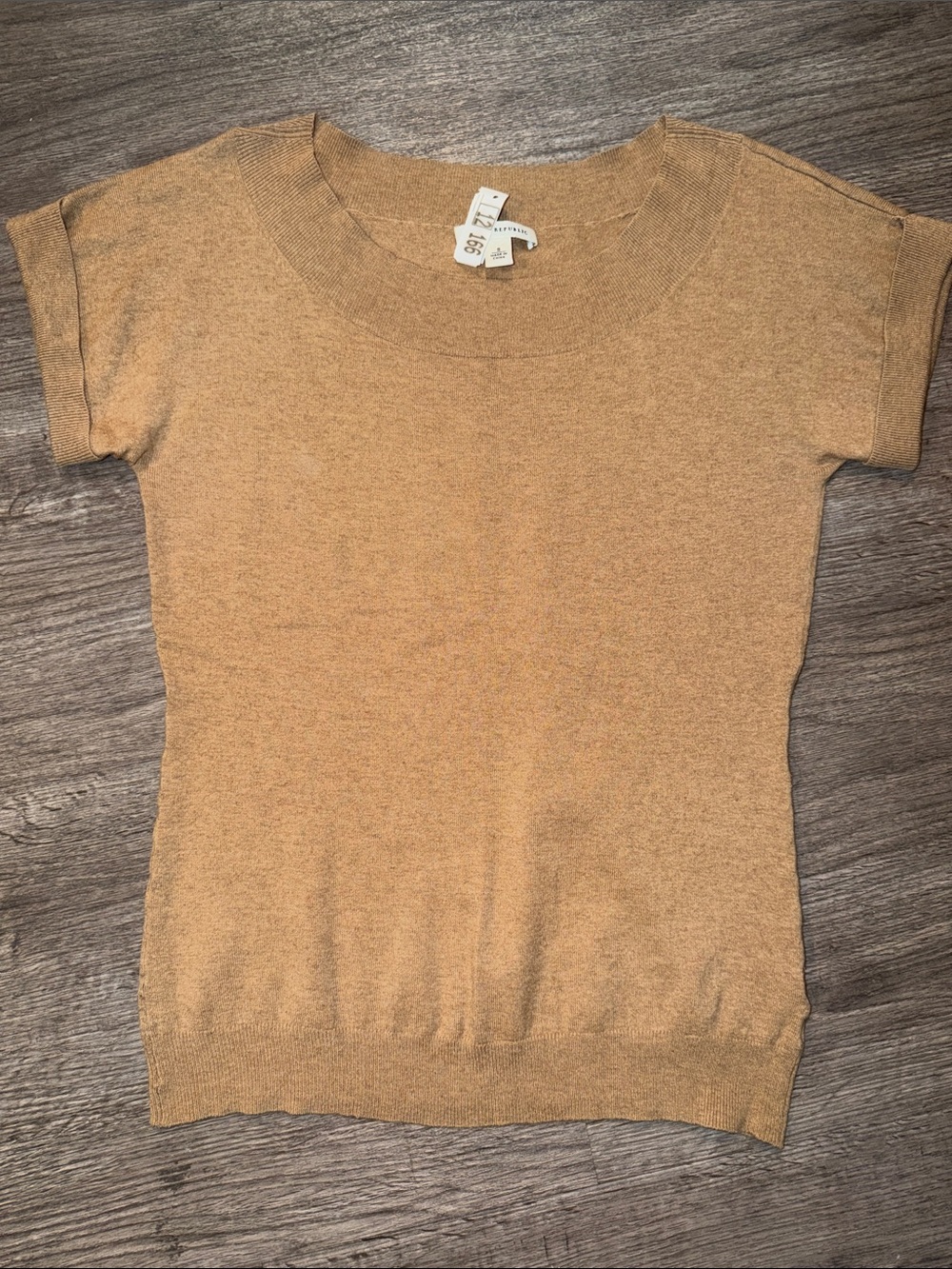 Vintage Banana Republic Silk Wool Cashmere Sweater Top Tan Brown Small - Picture 2 of 8